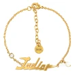 【Dior 迪奧】專櫃商品 品牌Jadior LOGO水鑽珠珠復古時尚手鍊(金)