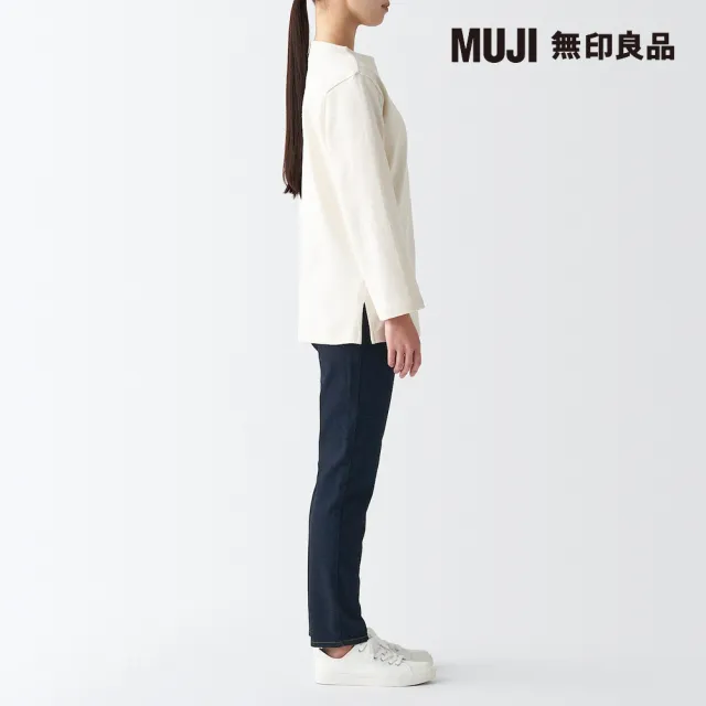 【MUJI 無印良品】女有機棉混彈性丹寧合身褲(原色)