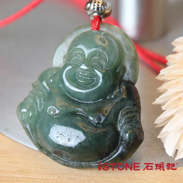 【石頭記】翡翠彌勒佛-平安喜樂(乾青種)