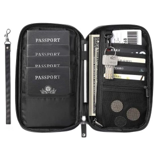【P.travel】防盜刷RFID家庭護照夾/收納包/證件套(可收納多本護照、機票、零錢、信用卡等)