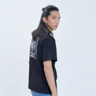 【5th STREET】男裝 短袖 短t 上衣 t恤 TEE 山脈 logo 印花 黑色(570953)