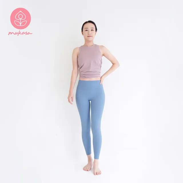 【Mukasa 慕卡莎】LISSOM 柔羽親膚瑜珈褲 - 琉璃藍 - MUK-22902(瑜珈褲、運動褲、九分褲)