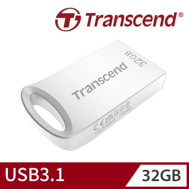 【Transcend 創見】JetFlash710 USB3.1 32GB 精品隨身碟-晶燦銀(TS32GJF710S 新舊包裝隨機出貨)