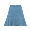【ILEY 伊蕾】浪漫方格緹花牛仔荷葉褲裙(藍色；M-XL；1231068032)