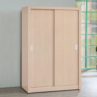 【顛覆設計】歐內加白橡色4x7尺推門衣櫥