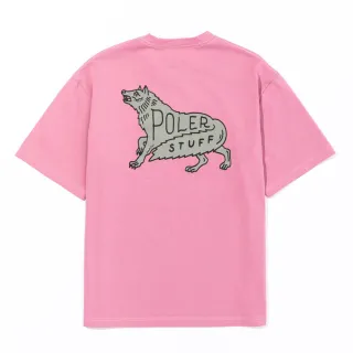 【POLER STUFF】日本限定 WOLF RELAX FIT TEE 品牌標誌狼 日式寬版TEE(鮭魚粉)