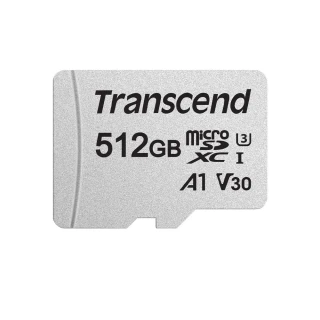 【Transcend 創見】USD300S microSDXC UHS-I U3 V30/A1 512GB 記憶卡(TS512GUSD300S-A附轉卡)