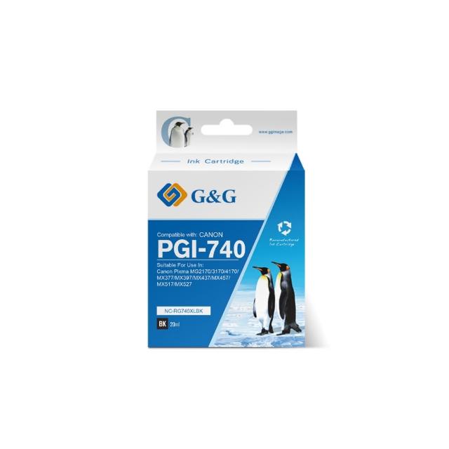 【G&G】for CANON 黑色 PG-740XL/PG740XL 高容量相容墨水匣(適用 PIXMA MG2170/MG3170)