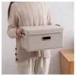 【日創生活】4入組-北歐風附蓋棉麻整理盒38L(收納盒 收納箱 置物箱)
