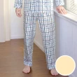 【Wacoal 華歌爾】睡衣-男士家居系列 M-LL國民領幾何格紋印花褲裝 LWZ74731SQ(卡其米)