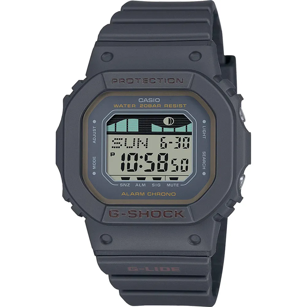 【CASIO 卡西歐】G-SHOCK G-LIDE 衝浪潮汐女錶手錶 畢業禮物(GLX-S5600-1)