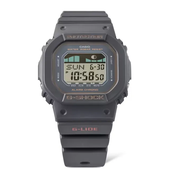 【CASIO 卡西歐】G-SHOCK G-LIDE 衝浪潮汐女錶手錶 畢業禮物(GLX-S5600-1)