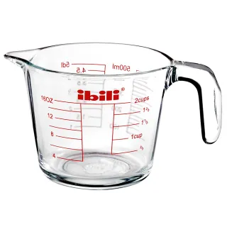 【IBILI】耐熱玻璃握柄量杯 500ml  / 刻度量杯