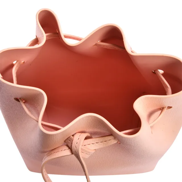【MANSUR GAVRIEL】防刮皮革斜背MINI MINI水桶包(淺粉色)