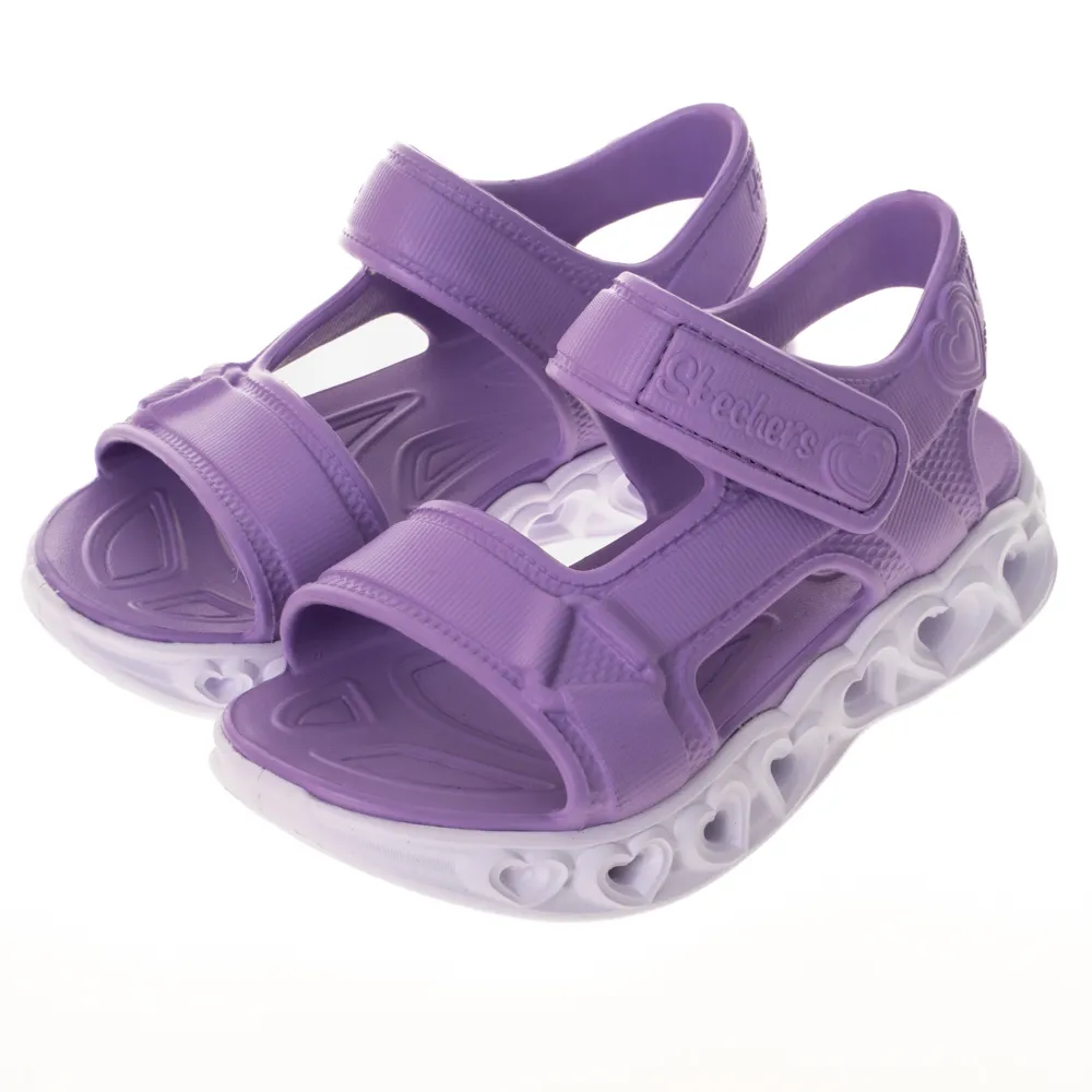 【SKECHERS】女童 涼鞋 拖鞋系列 愛心閃燈涼鞋 HEART LIGHTS SANDALS(308045LLAV)