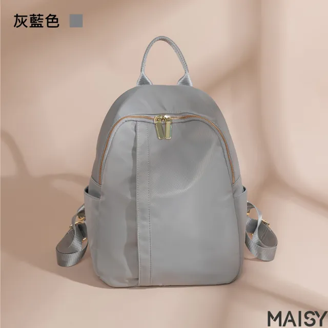 【MAISY】簡約時尚旅行牛津帆布包(黑色／杏棕色／杏灰色／灰藍色／粉紫色／深灰色)