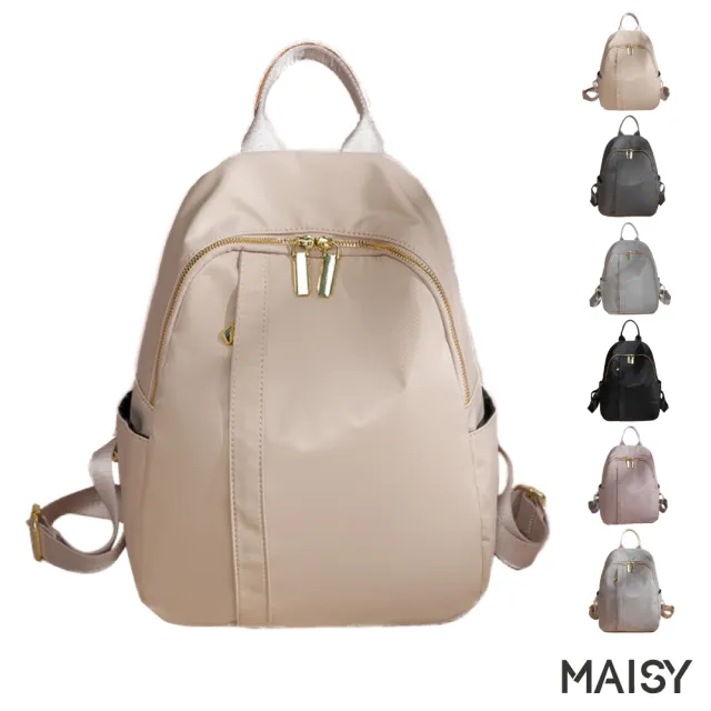 【MAISY】簡約時尚旅行牛津帆布包(黑色/杏棕色/杏灰色/灰藍色/粉紫色/深灰色)