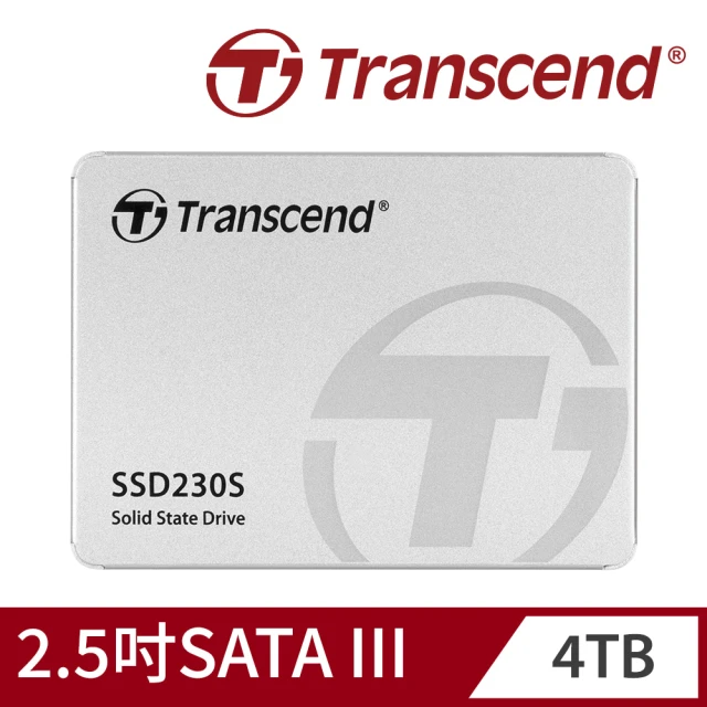【Transcend 創見】SSD230S 4TB 2.5吋SATA III SSD固態硬碟(TS4TSSD230S)