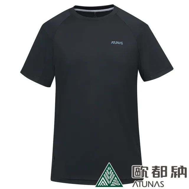 【ATUNAS 歐都納】男款POLARTEC POWER STRETCH短袖T恤(A2TS2324M黑/防曬透氣/吸濕排汗/抗臭快乾)