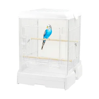 【LillipHut 麗利寶】舒適快潔透亮鳥籠_40型白色(鳥飼料、鸚鵡飼料、鳥用品、鳥玩具、鸚鵡用品、鸚鵡玩具)
