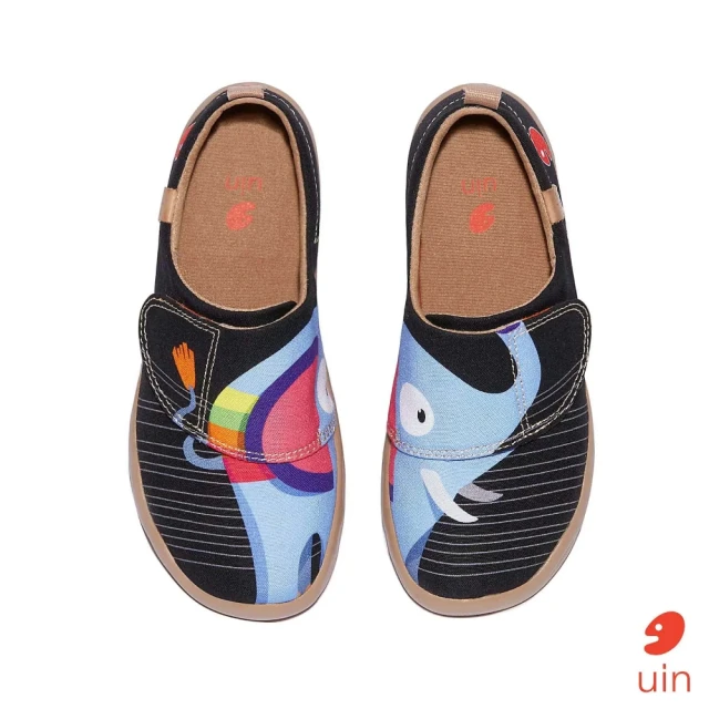 【uin】西班牙原創設計 童鞋 藍色大象彩繪休閒鞋K1010051(彩繪)