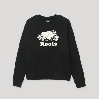 【Roots】Roots女裝-絕對經典系列 海狸 LOGO大學TEE(黑色)