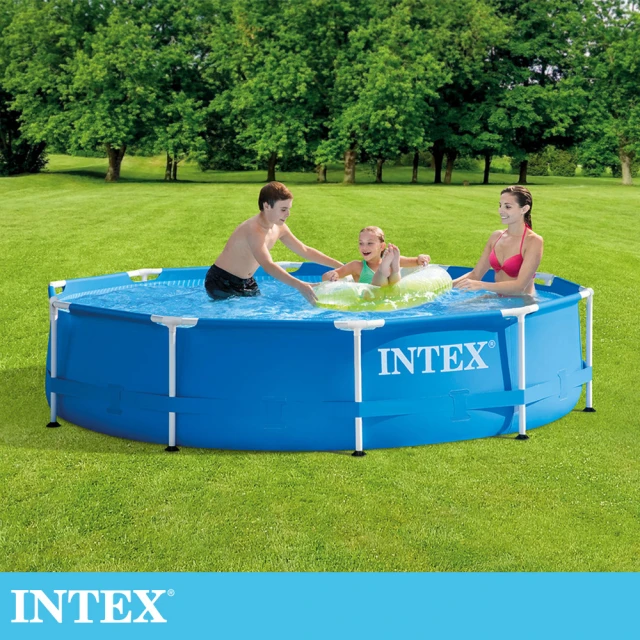 【INTEX】簡易裝圓形框架游泳池305x76cm 4485L 適用6歲+(28200NP)