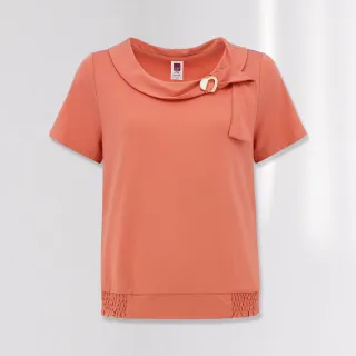 【ILEY 伊蕾】甜美造型翻領領結縲縈上衣(粉色；M-XL；1232071216)