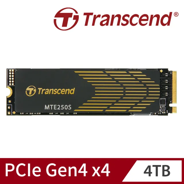 【Transcend 創見】MTE250S 4TB M.2 2280 PCIe Gen4x4 SSD固態硬碟 支援PS5(TS4TMTE250S)