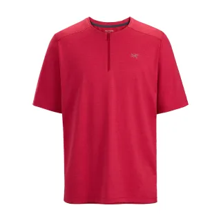 【Arcteryx 始祖鳥官方直營】男 Cormac 1/4 快乾短袖圓領衫(鶴立雜紅)