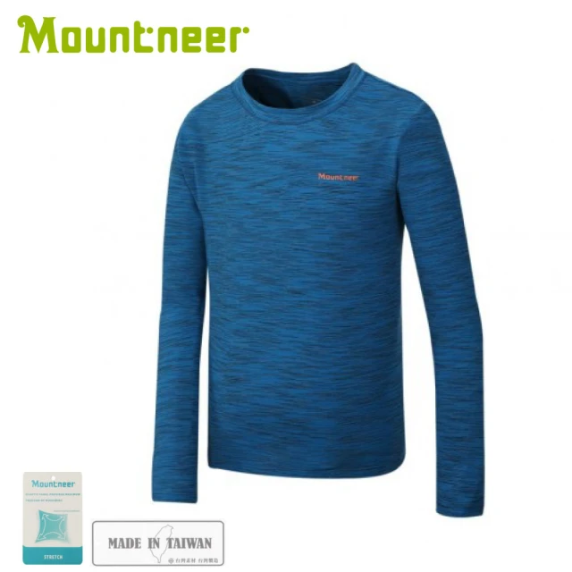 【Mountneer 山林】男 排汗保暖上衣《灰藍》32P27/圓領長袖/內層衣(悠遊山水)