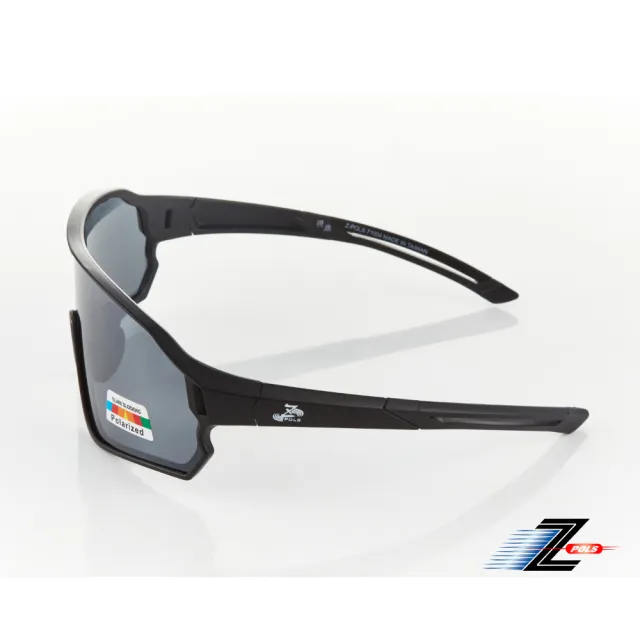 【Z-POLS】新一代PRO款搭載頂級Polarized 強抗UV400電鍍水銀黑偏光運動太陽眼鏡(帥氣消光黑全框設計)