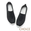 【CHOiCE】燙鑽針織布面厚底休閒鞋(黑色)