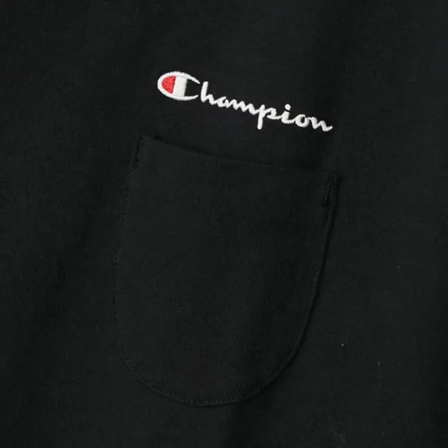 【Champion】官方直營 Womens 口袋草寫Logo長版洋裝-女(黑色)