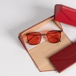 【Premium Authentic】PA．折疊收納皮革眼鏡盒-紅黑系列任選-附彩盒(PA 真皮 眼鏡盒 摺疊收納 質感小物)