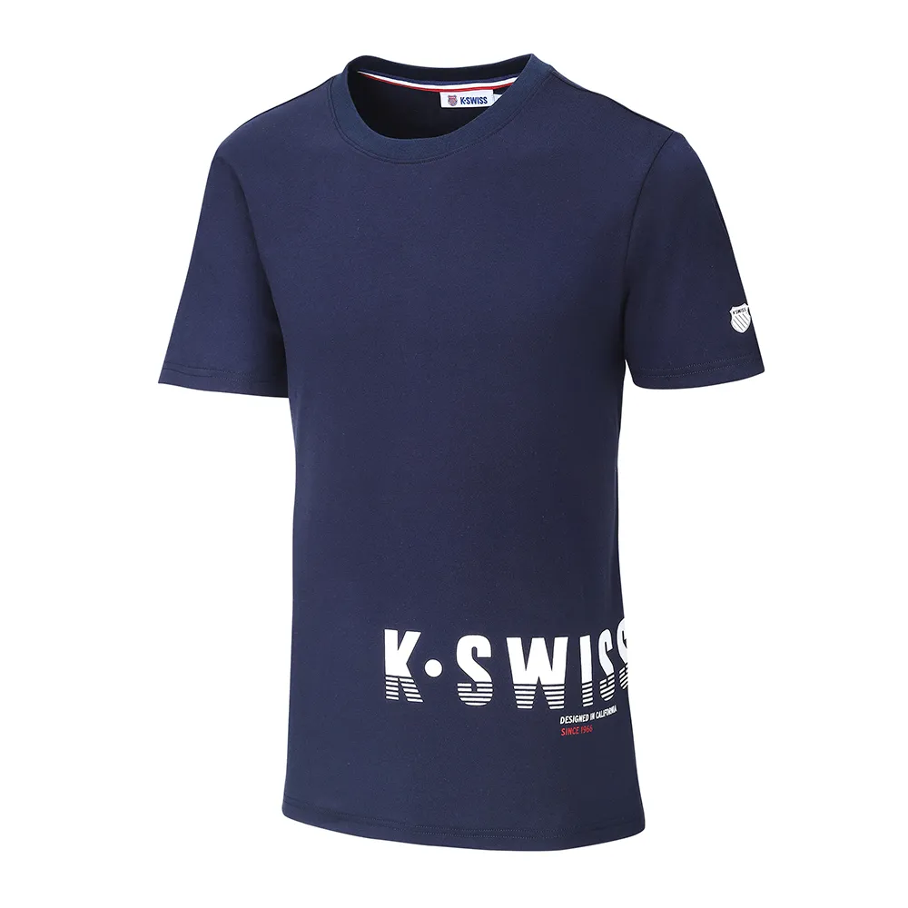【K-SWISS】棉質吸排T恤 Logo Tee-女-藍(198052-426)