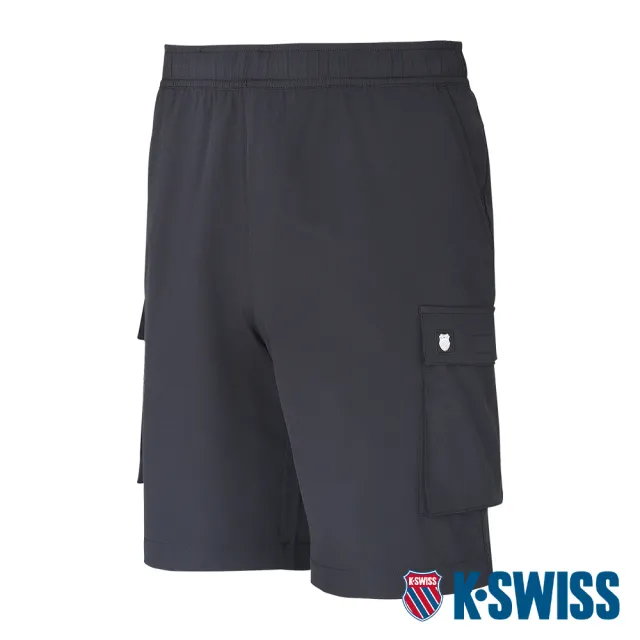 【K-SWISS】運動短褲 Active Dobby Shorts-男-黑(108066-008)
