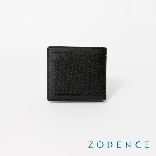 【ZODENCE 佐登司】BLUENOTE進口牛皮4卡零錢袋短夾(黑)