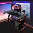 【Easy buy 居家生活】Z款RGB燈光電競桌-100CM(電腦桌 遊戲桌 辦公桌 Z型鋼架 工作桌)