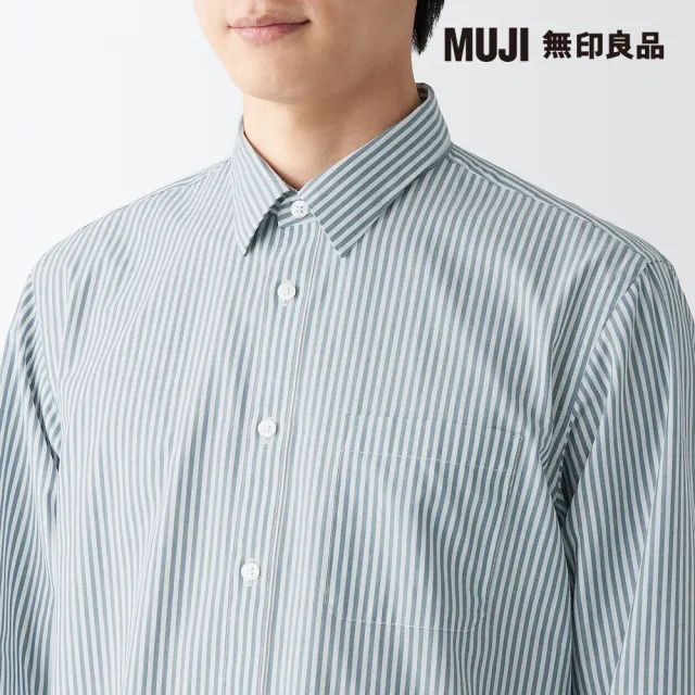 【MUJI 無印良品】男有機棉不易起皺長袖襯衫(共4色)