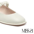 【MISS 21】復古小優雅羊皮大方頭瑪莉珍高跟鞋(白)