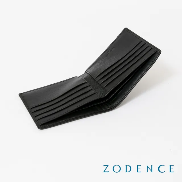 【ZODENCE 佐登司】BLUENOTE進口牛皮8卡短夾(黑)