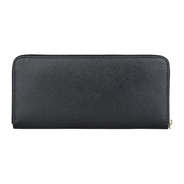 【FURLA 芙拉】FURLA CAMELIA金字字母LOGO牛皮8卡拉鍊長夾(黑)