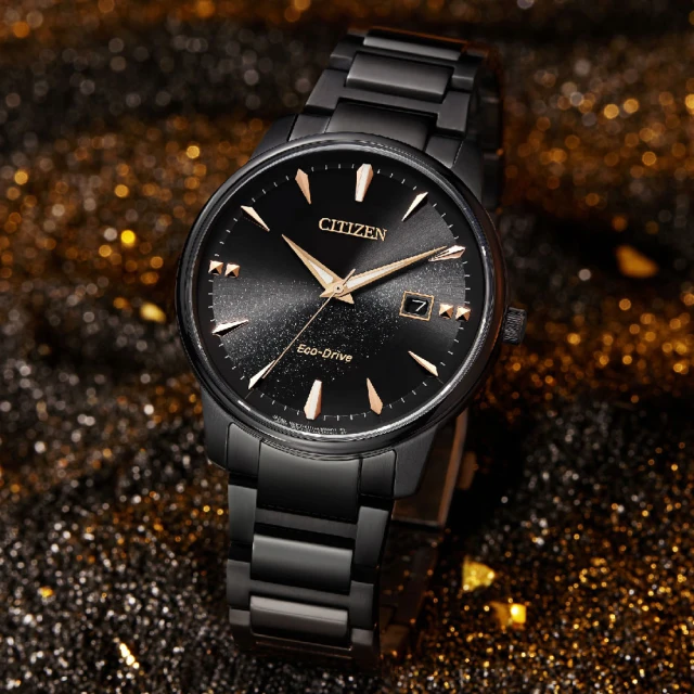 CITIZEN 星辰 限定浪漫銀河時尚光動能男錶-黑/39.2mm 雙11限定(BM7595-89E)