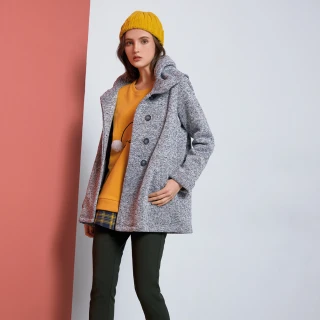 【JIN HWA 今譁】優雅時尚造型領內刷毛保暖外套P0381(優雅 時尚 造型領 內刷毛 保暖 外套)
