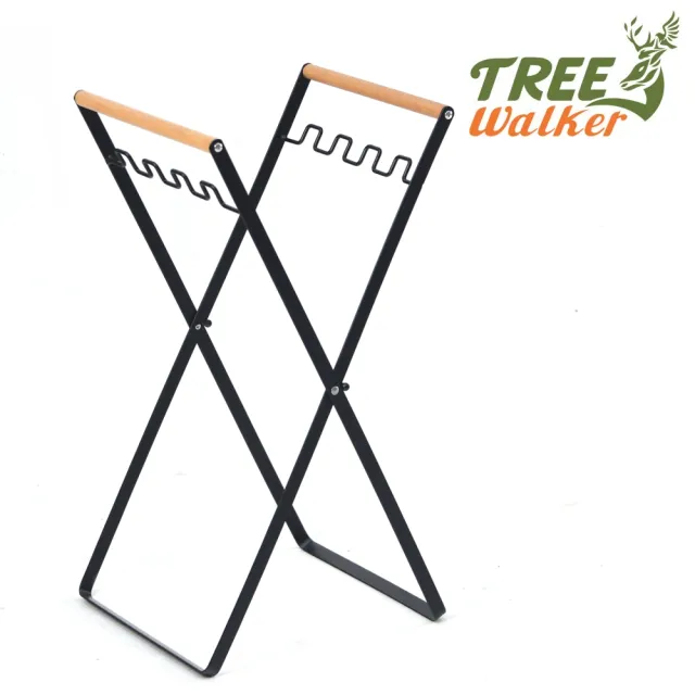 【TreeWalker】木柄折疊垃圾架-兩入組(適合戶外露營活動)