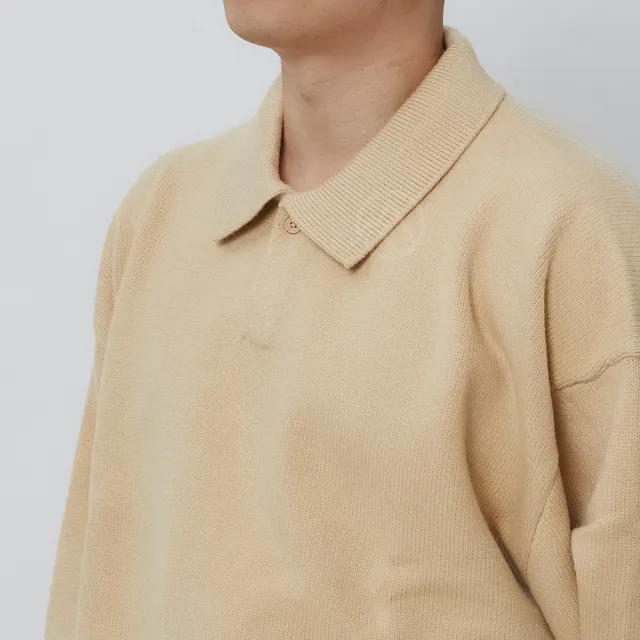 【Essentials】FOG Knit L/S Polo 男款 女款 卡其色 長袖 上衣 192BT222184F