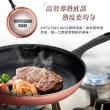 【Tefal 特福】法國製閃耀銅系列32CM不沾鍋平底鍋+玻璃蓋