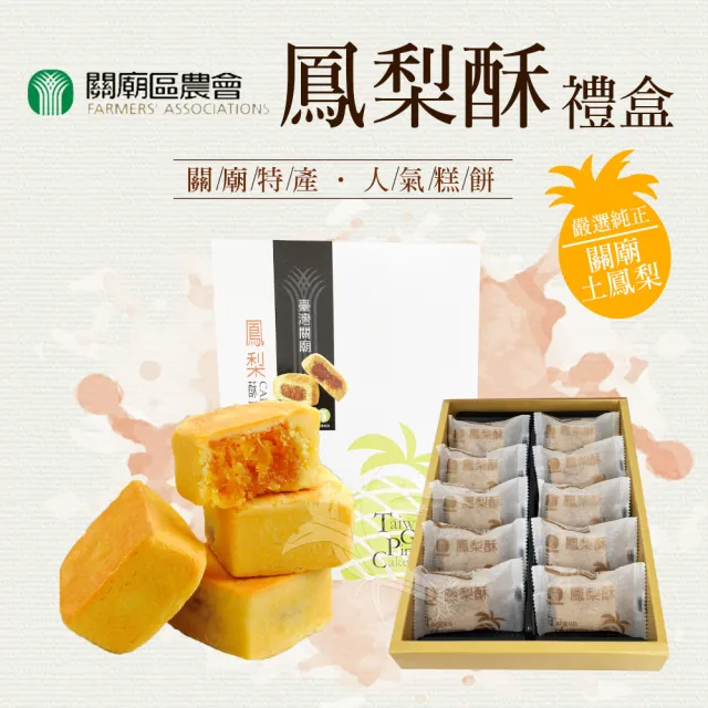 【關廟農會】鳳梨酥禮盒x1盒(30gx10入/盒；附提袋_年節禮盒)_年菜年節禮盒_年菜 年節禮盒