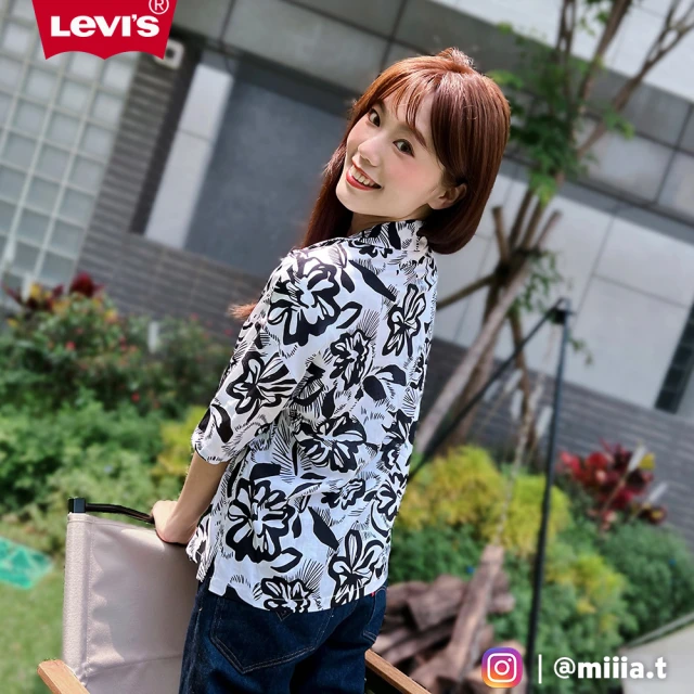 【LEVIS 官方旗艦】女款 寬袖落肩短袖襯衫 / 夏日花卉印花 熱賣單品 A6413-0000